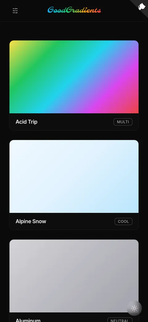 Good Gradients on a phone